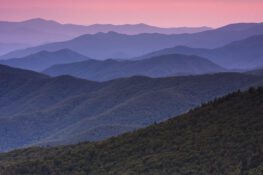 Great Smoky Mountains,USA,The Great Smoky Mountains in Tennessee at dusk.