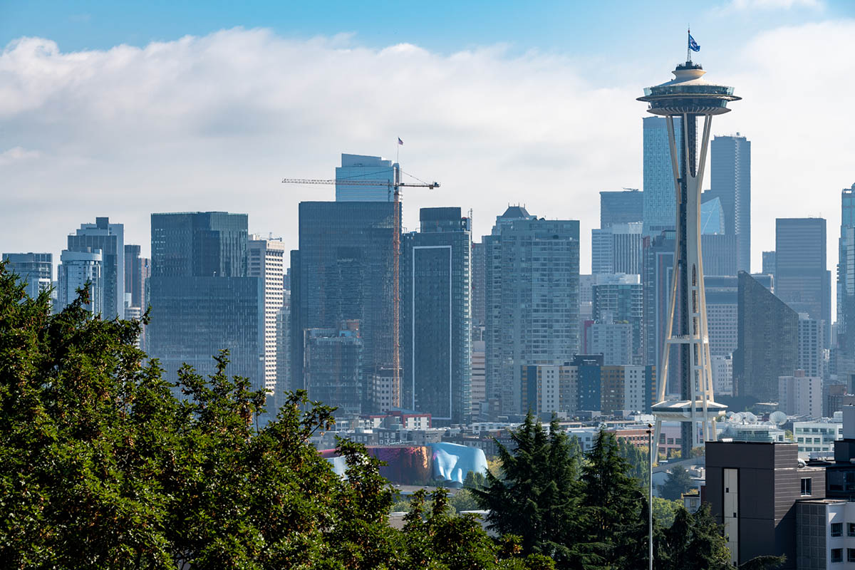 The Seattle skyline from Kerry Park in Seattle, Washington on October 5, 2020.