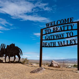 Welcome to Beatty - Gateway to Death Valley Sign in Beatty, NV