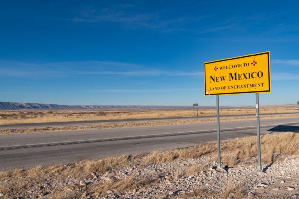 Welcome to New Mexico Sign on Interstate 10.