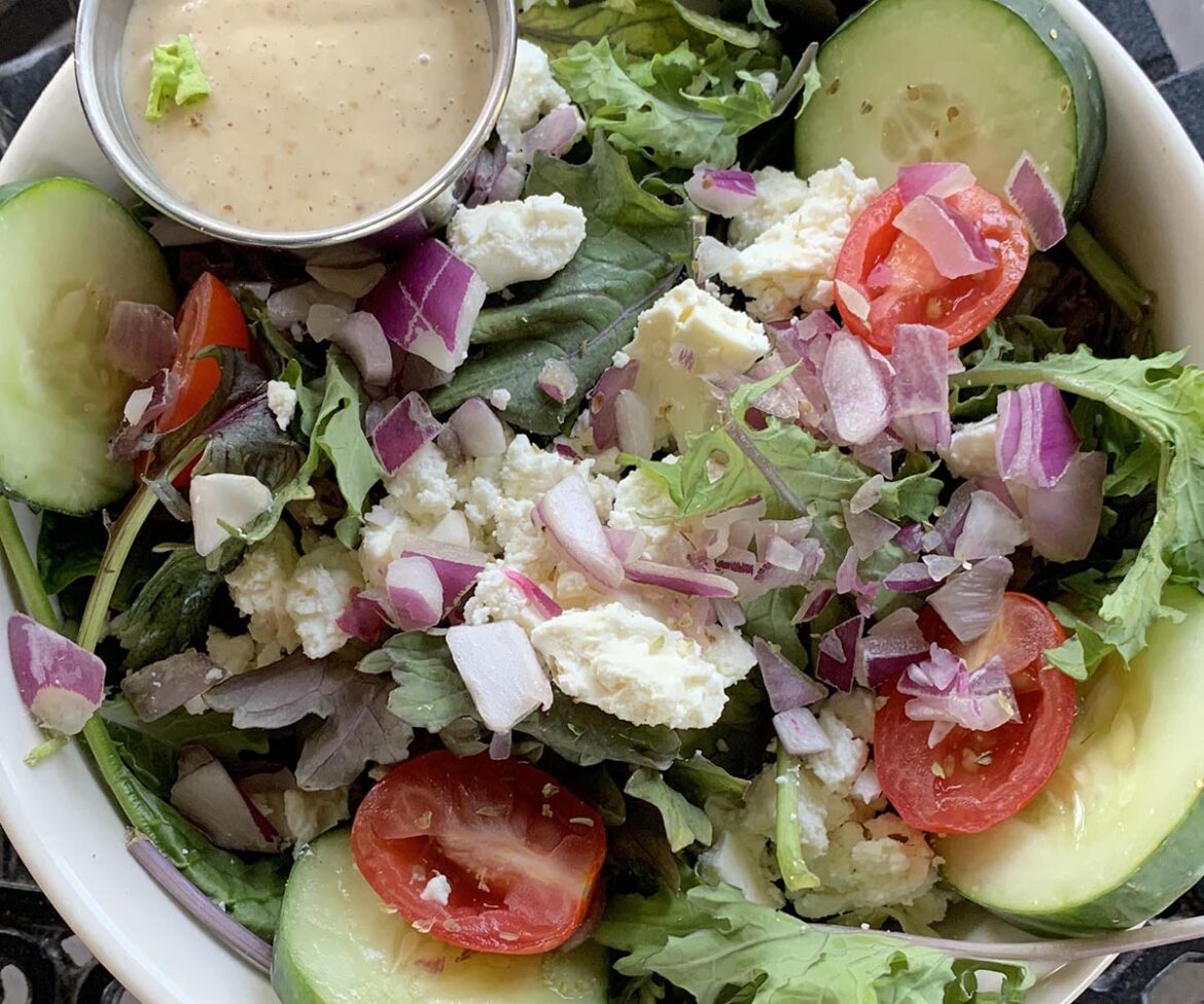 Gluten-free Bantam & Biddy Greek Salad w Roasted Chicken